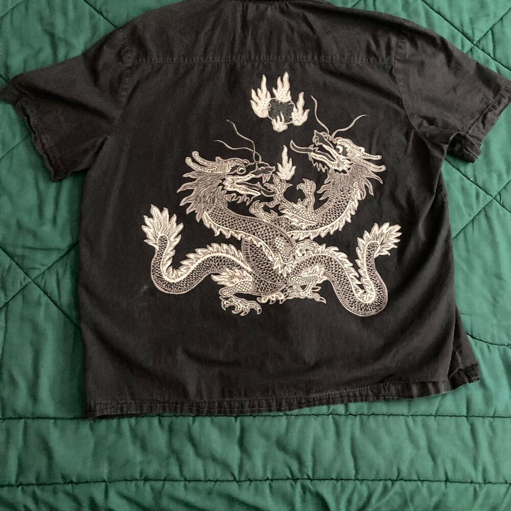 Tagrag button up Dragon shirt size L